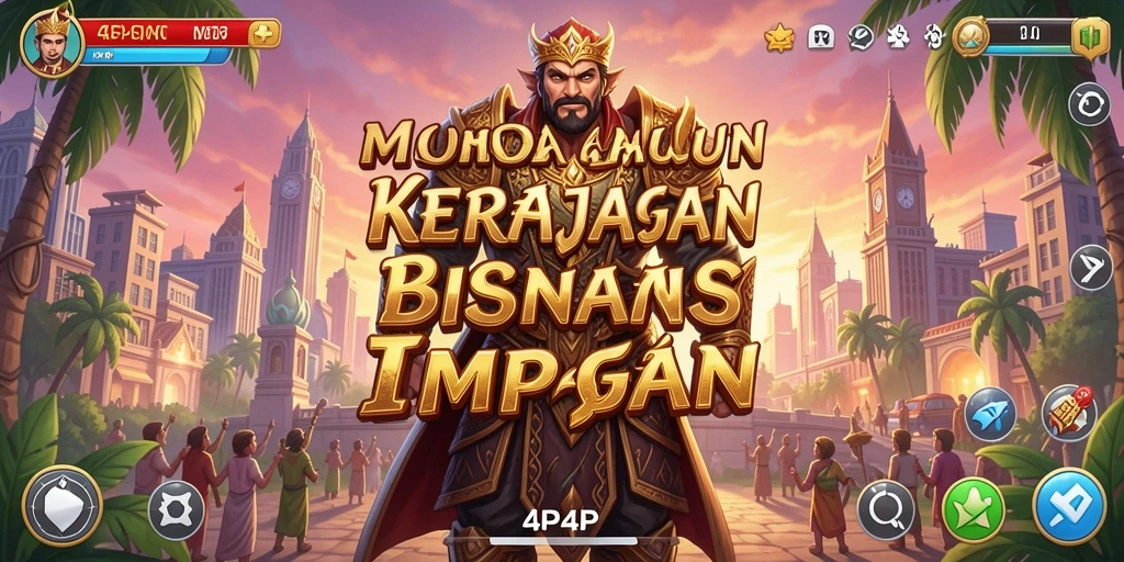 Tangkapan layar gameplay 4P4P menunjukkan strategi bisnis yang mendalam.