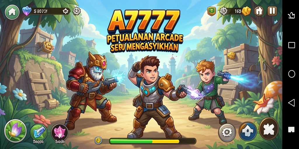Tampilan gameplay A7777 yang penuh warna dan seru.