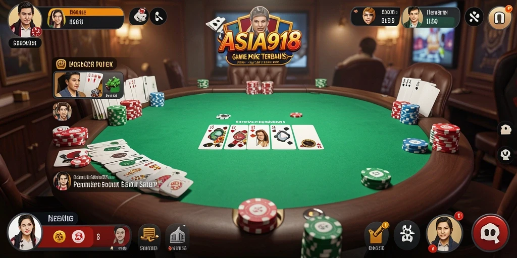 Screenshot gameplay ASIA918 menunjukkan keseruan permainan poker.