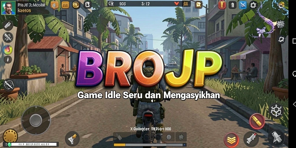 Screenshot utama BROJP menampilkan karakter menarik dalam gameplay Idle.
