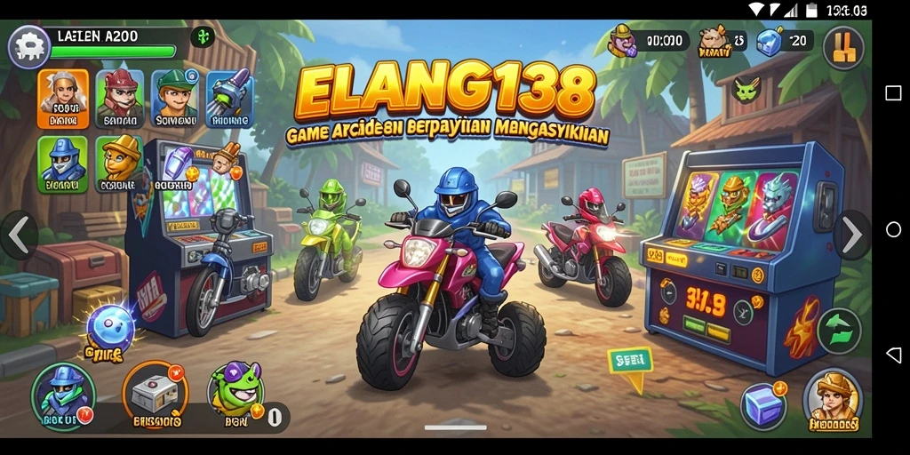 Tampilan utama gameplay ELANG138 yang seru dan penuh warna.