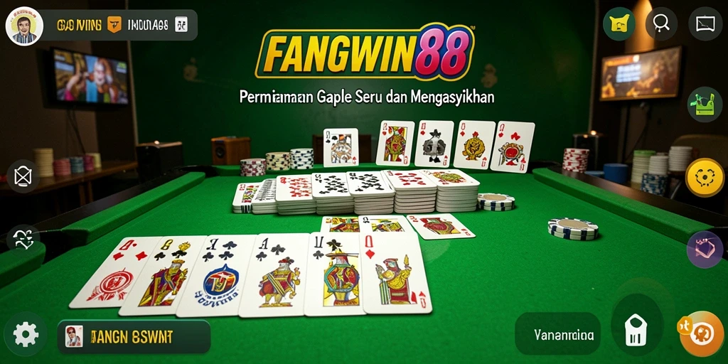 Tampilan menarik dari gameplay Gaple di FANGWIN88.