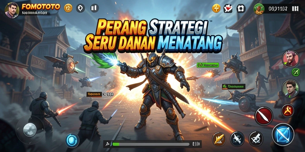 Screenshot FOMOTOTO menampilkan aksi strategi yang mendebarkan.