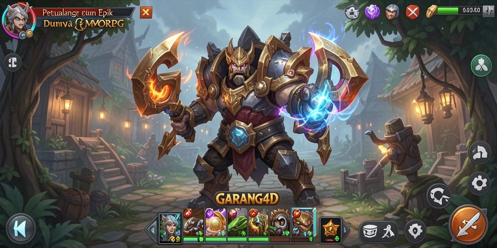 Tangkapan layar GARANG4D yang menampilkan aksi seru dalam pertarungan MMORPG.