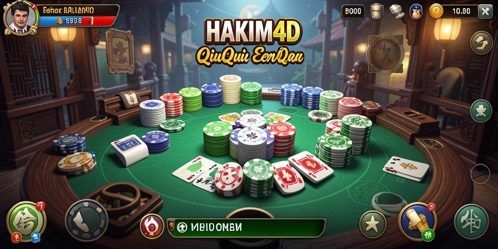 Screenshot HAKIM4D menampilkan aksi seru permainan QiuQiu.