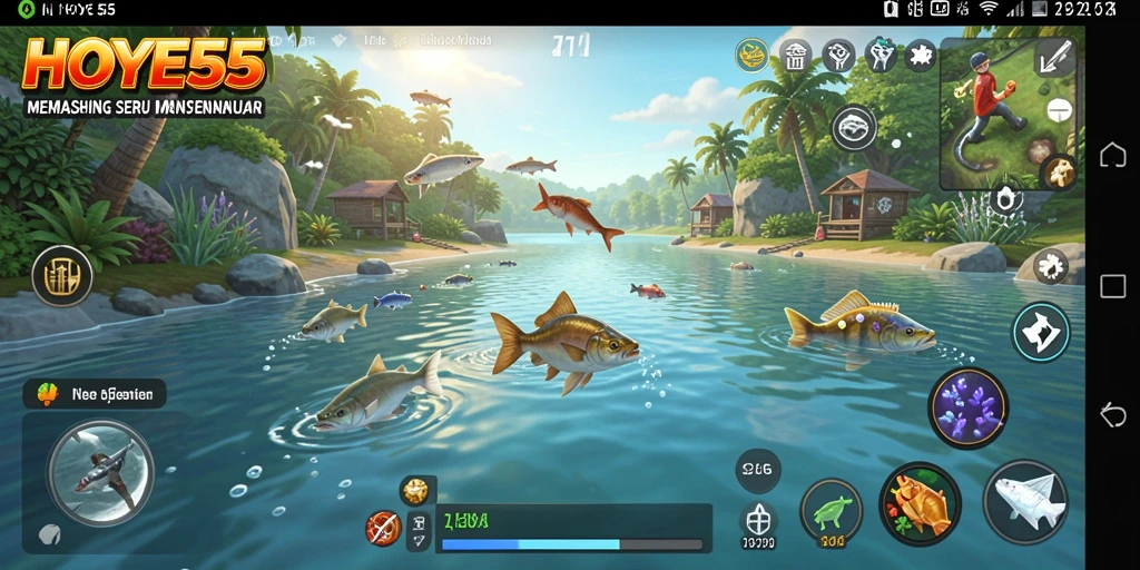 Tampilan gameplay HOYE55 yang seru dan penuh tantangan memancing.