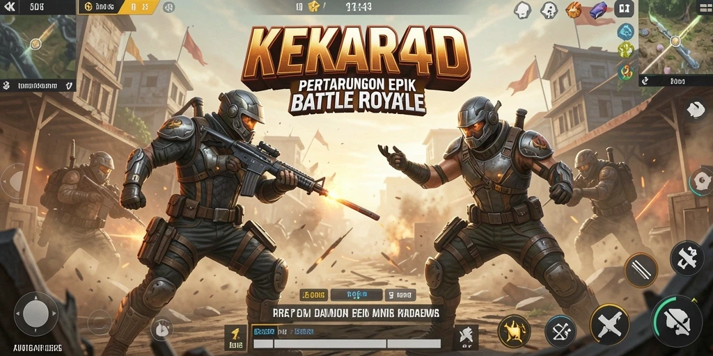 Tangkapan layar menunjukkan aksi seru dalam battle royale KEKAR4D.