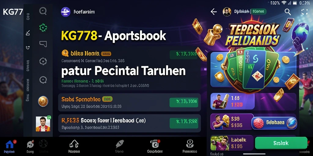 Tampilan screenshot KG778 yang menampilkan fitur taruhan olahraga.