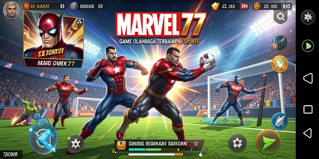 Tampilan gameplay MARVEL77 yang penuh aksi dan seru.