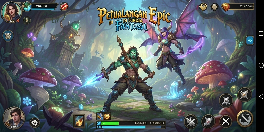 Screenshot gameplay MDG188 menampilkan aksi pertempuran yang mendebarkan dalam game RPG.