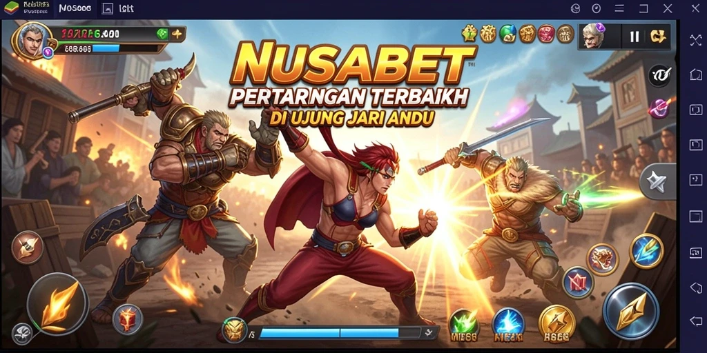 Tangkapan layar menampilkan aksi pertarungan yang mendebarkan di NUSABET.