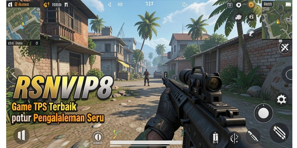 Screenshot gameplay RSNVIP8 menampilkan aksi intens di arena TPS.