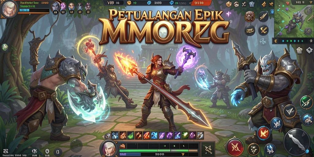 Screenshot utama V89 menampilkan aksi mendebarkan dalam dunia MMORPG.